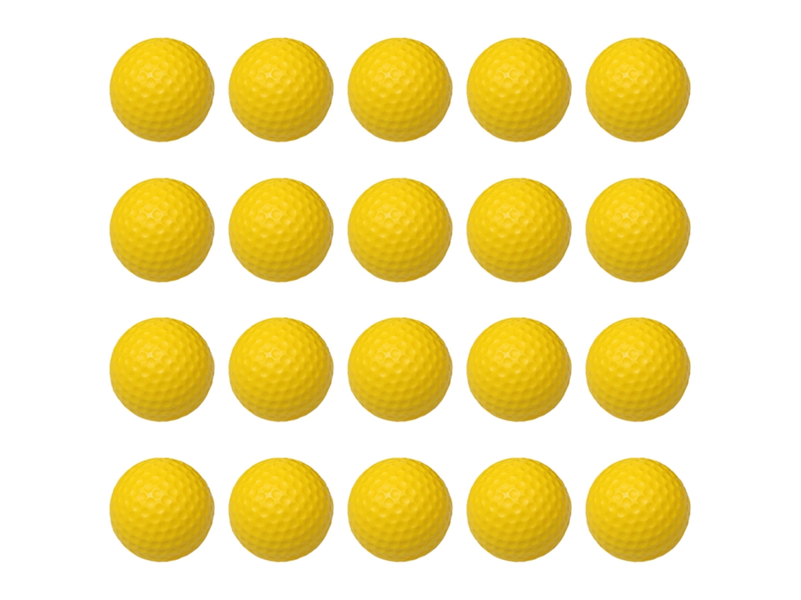 Bola De Golfe De Treino Monocamada Macia Pu Amarela 42.6mm Para Prática Indoor 20 Unidades