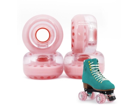 Conjunto De Rolos De Patins Btfl 62 X 38 Mm 80a Cor De Rosa Transparente (4 Peças)