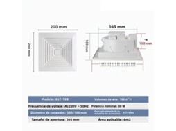 Ventilador De Teto (6 Polegadas) Projetado Especificamente Para Cozinhas E Banheiros, Com Grande Volume De Ar E Forte Sucção.
