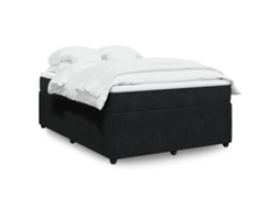 Vidaxl Cama Com Molas/colchão 160x200 Cm Veludo Preto