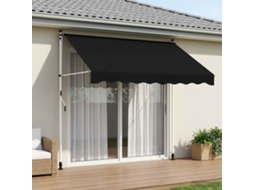 Vidaxl Toldo Retrátil Manual Preto 300 Cm