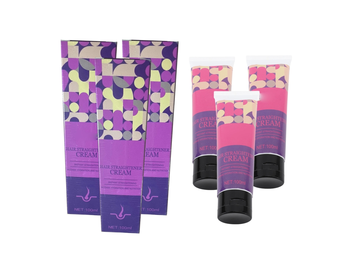 2026 Kit com 3 Cremes Alisadores para Cabelo 100ml - Nutritivo, Suaviza e Controla Cabelos Danificados e com Frizz