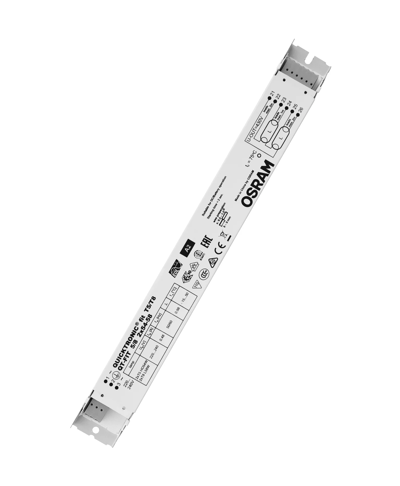 Balastro Qt-Fit 5/8 2X54-58 OSRAM