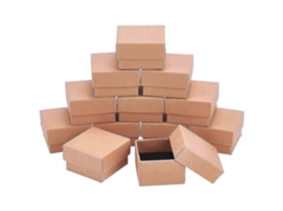 Conjunto De 24 Caixas Quadradas De Papelão Marrom Para Joias E Anéis, Ideais Para Presentes E Varejo. Hengjian