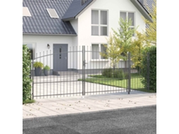 Vidaxl Portão De Jardim Woerden 175 X 500 Cm Aço Cinzeto Trancável