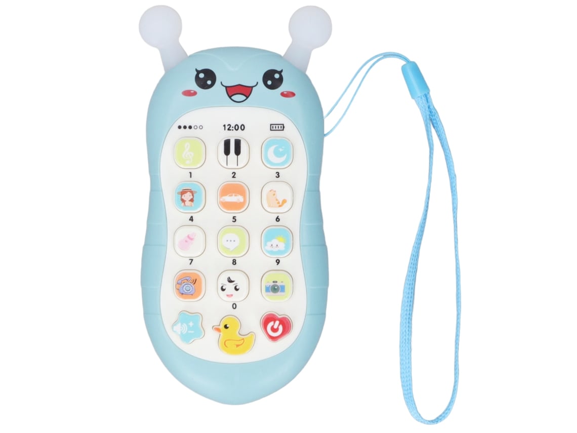 Juguete Telefone Música Bebê Volume Ajustável Resistente Suave Mastigável Educativo Presente Azul