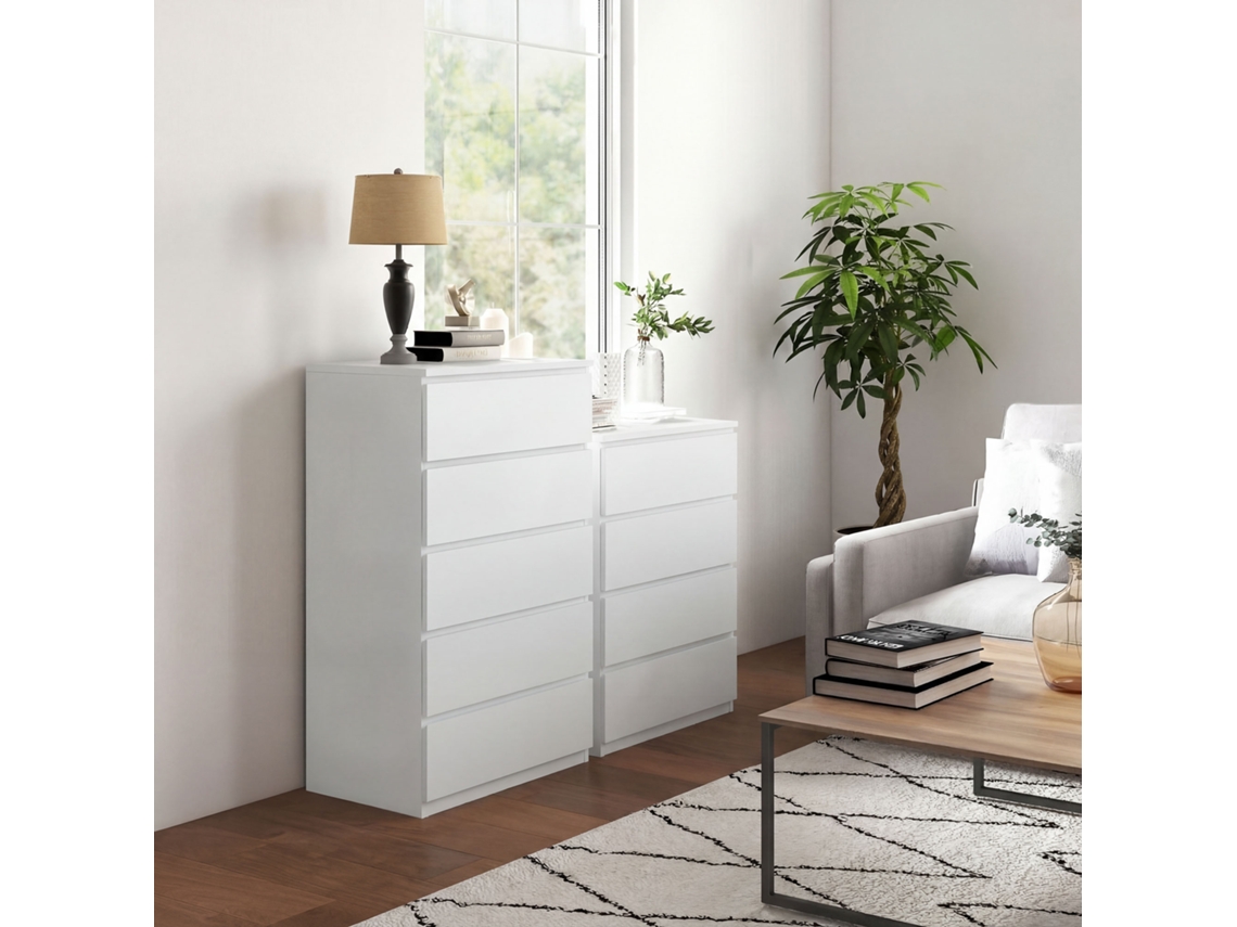 Cômoda 4 Gavetas Aglomerado Com Trilhos Metálicos, 60x40x80 Cm, Branca