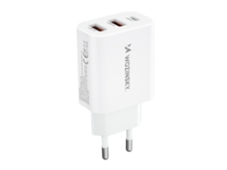 Ładowarka Sieciowa 100 240v 30w Usb c 2x Usb a Biała WOZINSKY