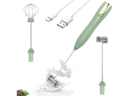 Espumador De Leite Elétrico Portátil Com Batedor Duplo Usb-c – 3 Velocidades Para Latte, Matcha, Chocolate Quente E Ovos Café