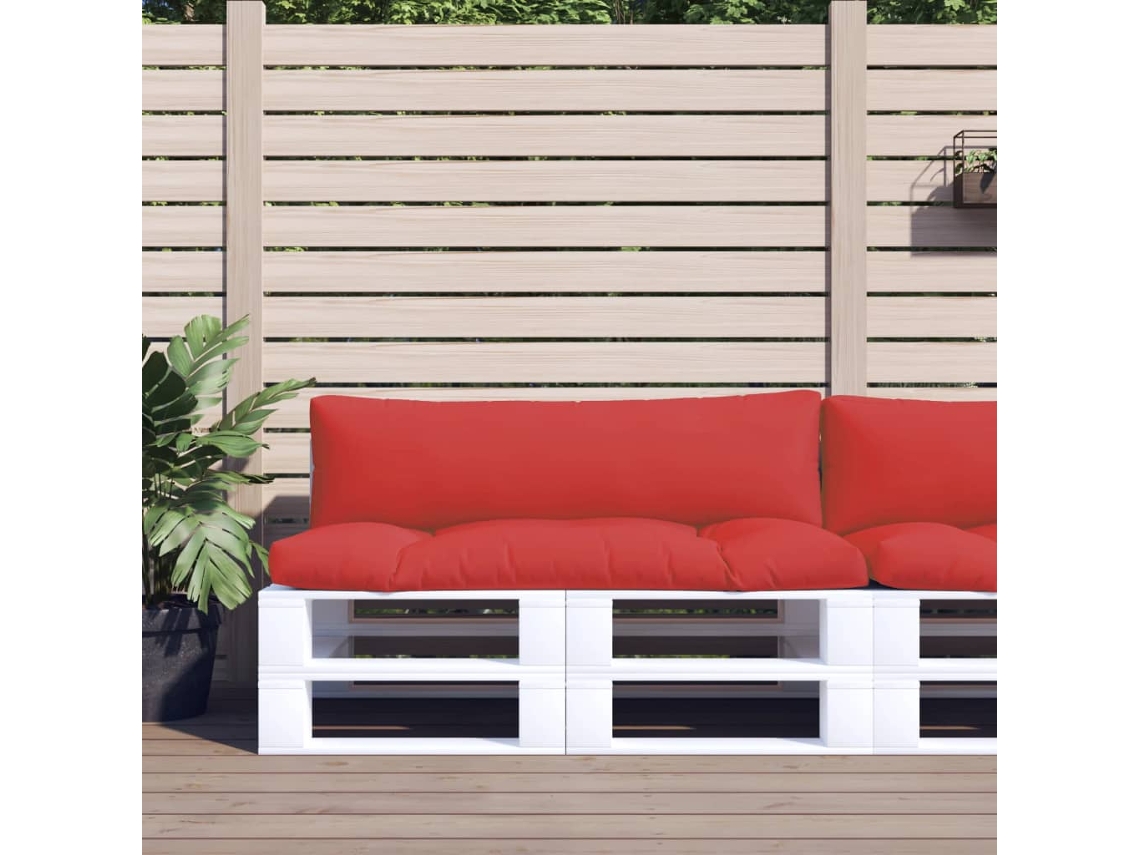 Vidaxl Almofadões De Paletes 2 Pcs Tecido Vermelho