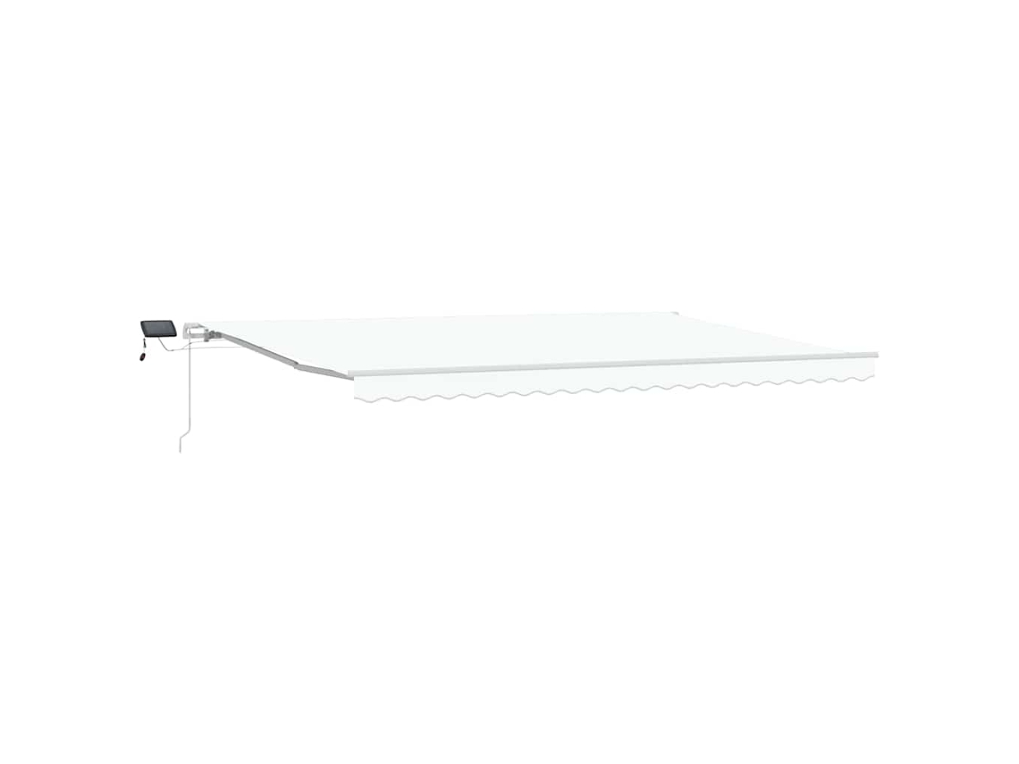 Conjunto 1 Toldo Retrátil Vidaxl Branco Tecido (500 × 300 Cm)