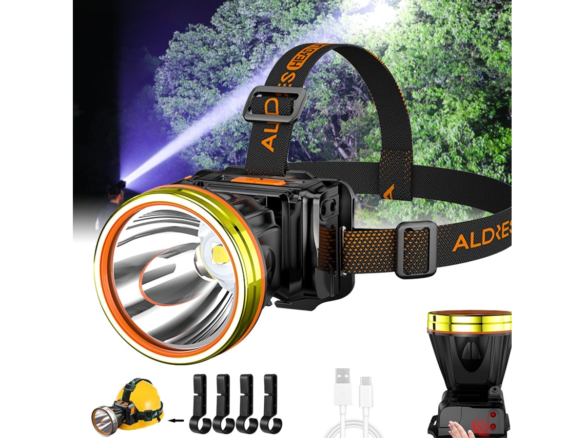 Lanterna De Cabeça Led De Alta Potência, Modelo Mais Recente De 2025, Super Resistente, Com Sensor De Movimento, Ideal Para Caça.