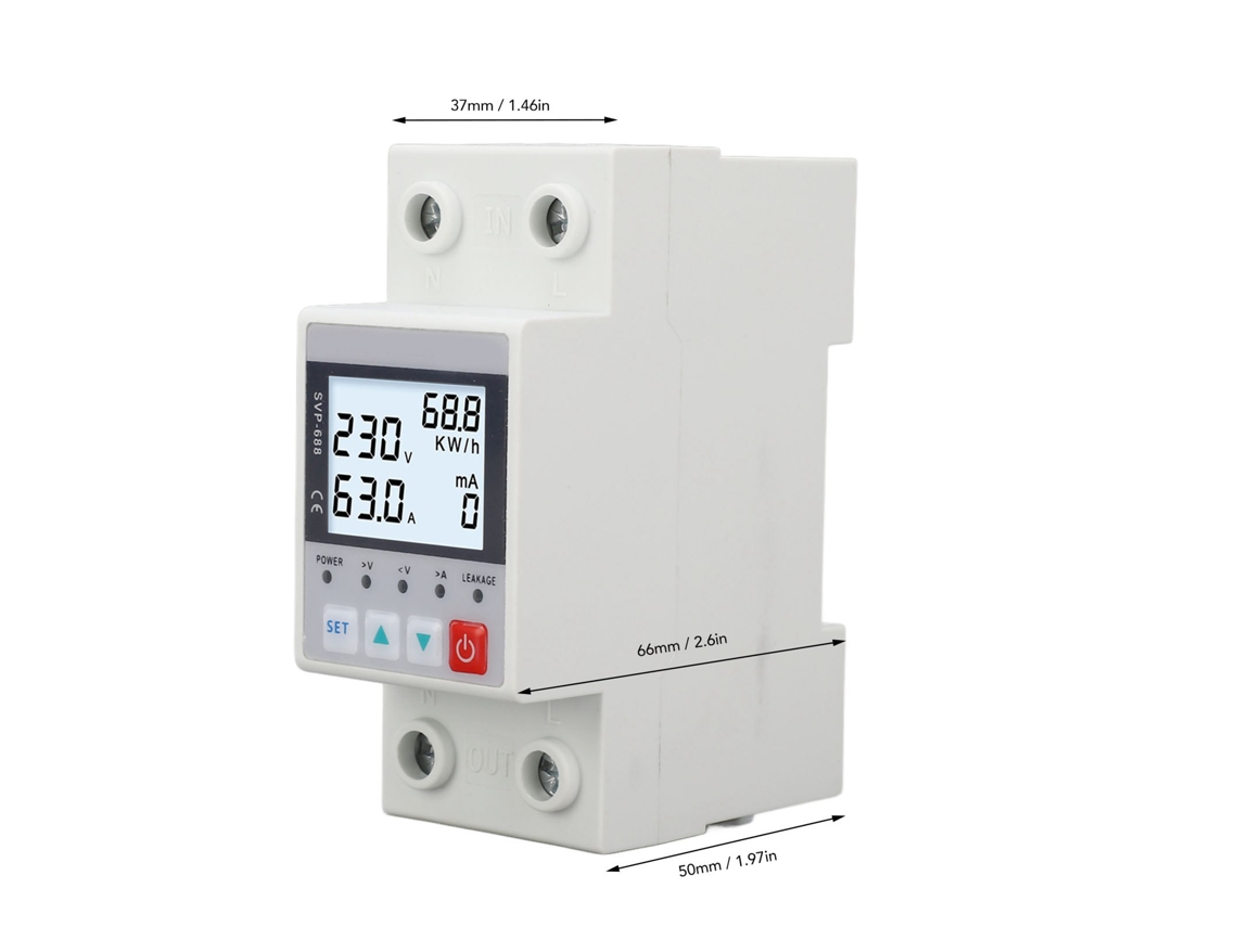 Dispositivo De Proteção Automática Com Reconexão, Anti-interferência E Funções Múltiplas: Protege Contra Tensão Alta/baixa, 230v 63a