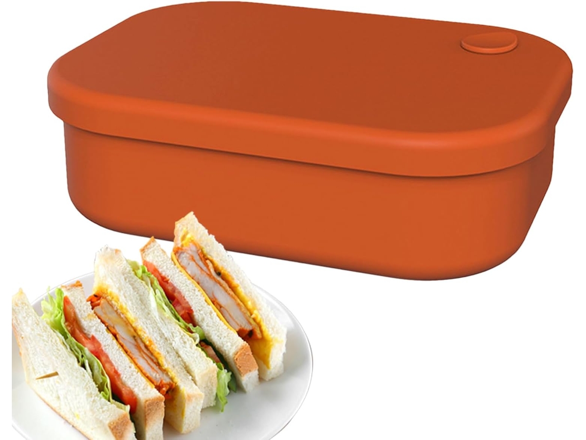 Recipiente Para Armazenamento, Em Silicone, 4 Compartimentos, À Prova De Vazamentos, Para Lanches