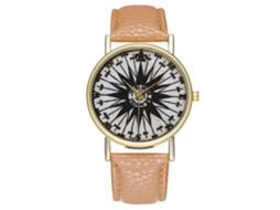 Reloj Hombre Zhoulianfa Patrón Ilustrativo Dial Redondo Analógico De Cuarzo Beige