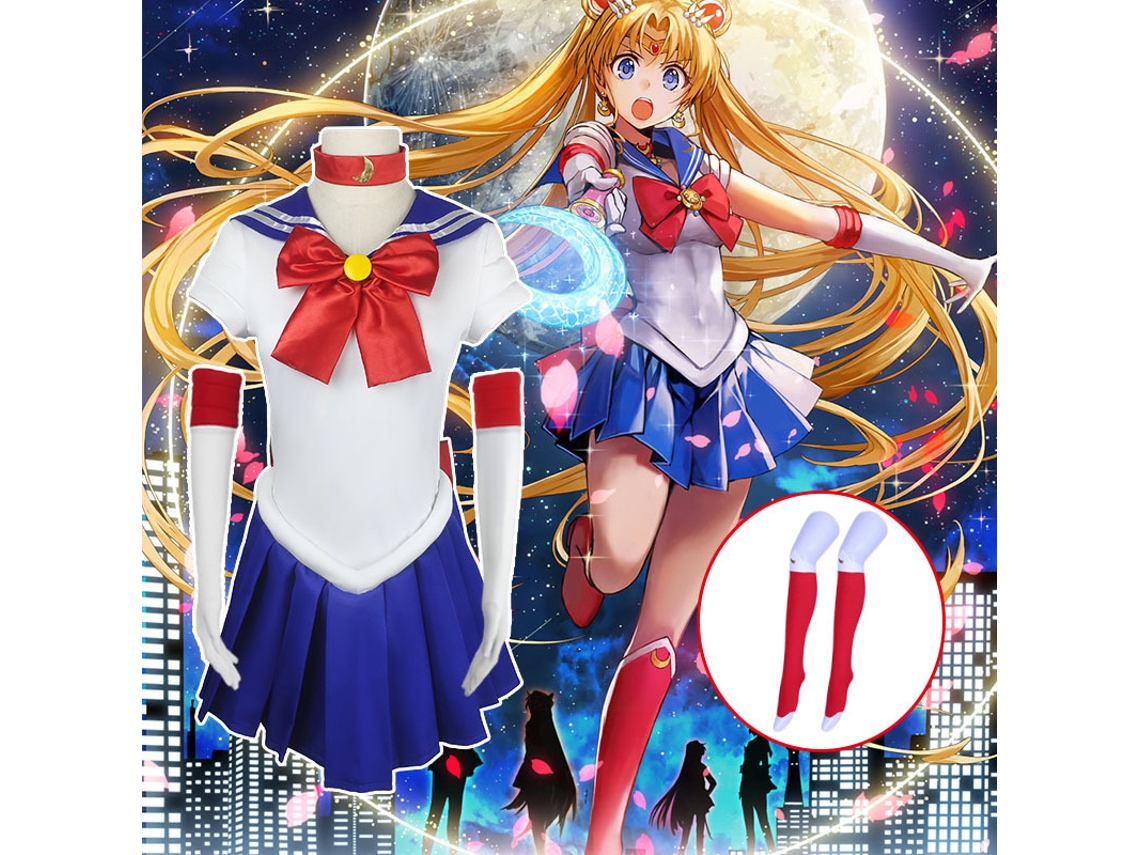 Sailor Moon Cosplay Traje Role-Playing Conjunto Completo para Crianças 130