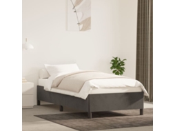 Vidaxl Estrutura De Cama Sem Colchão 90x200 Cm Veludo Cinzento-escuro