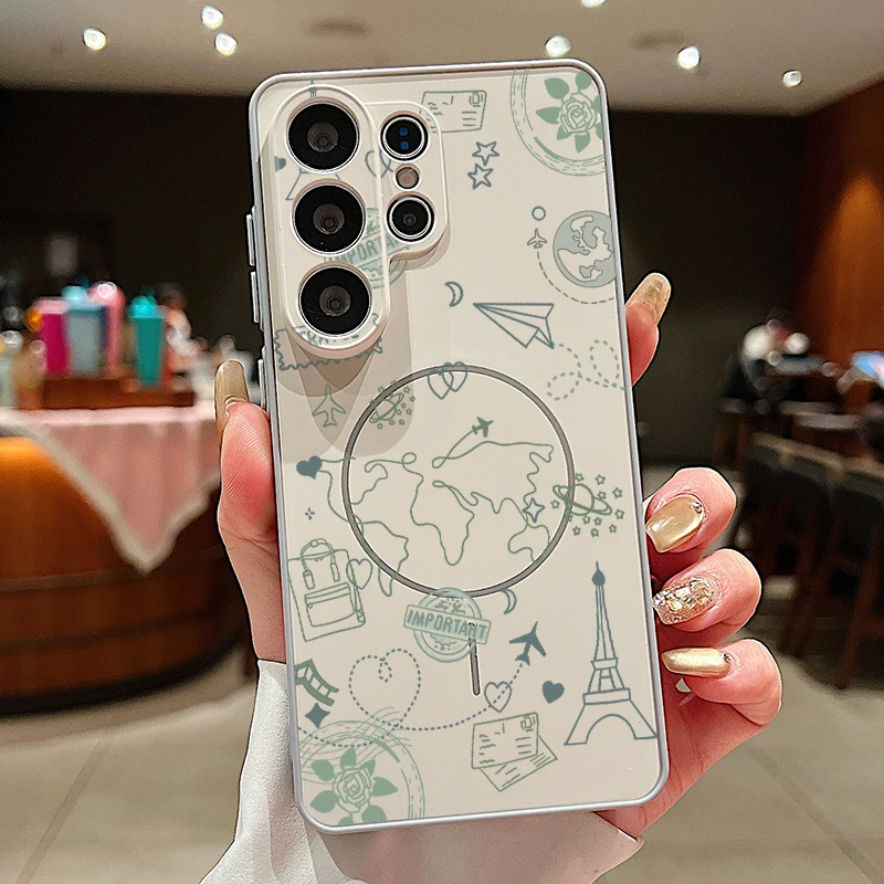 (cinza) Capa Magnética Para Celular Samsung Galaxy A26 Com Estampa Fofa De Astronauta