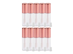 10pcs Tubos De Gloss Labial De Ouro Rosa Diy 1.2ml Para Armazenamento E Portátil