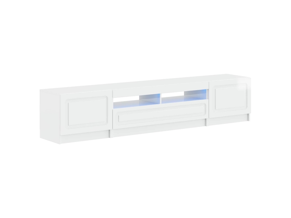 Vidaxl Armário De Tv Led De 5 Peças Branco Brilhante