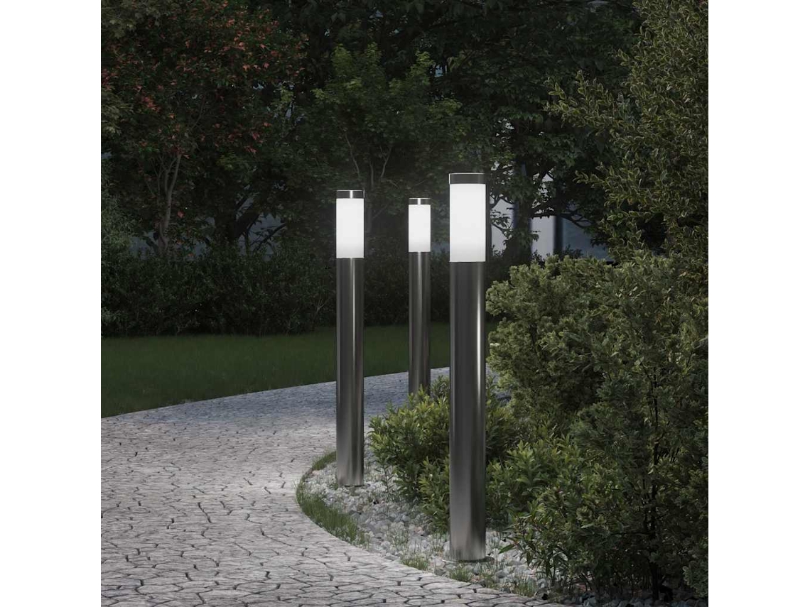 Vidaxl Luminárias De Balizamento, 3 Peças, 80 Cm, Aço Inoxidável, Ip44