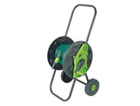 Carrinho Portamangueira com Rodas para 20m Ribiland Cuidado do Relvado Jardim RIBITECH