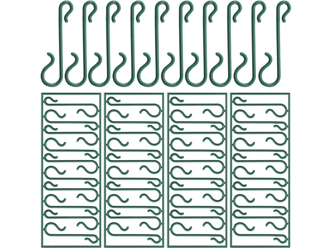 100 Ganchos Verdes Para Árvore De Natal Em Formato De S, Ganchos De Decoração Em Espiral SUNNY SPACES