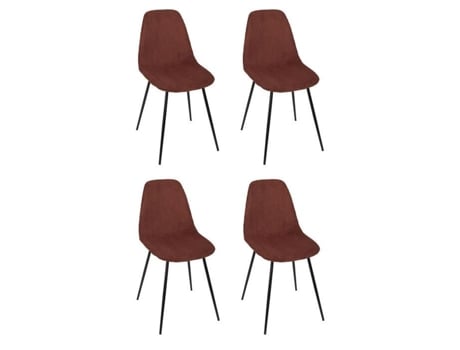 Conjunto De 4 Cadeiras Cotelê Scott 85cm Terracota Terracotta