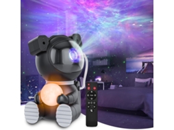 Projetor Astronauta Preto C/ Lâmpada Lunar Timer Controle Remoto P/ Decoração Quarto ZYBLSSBB