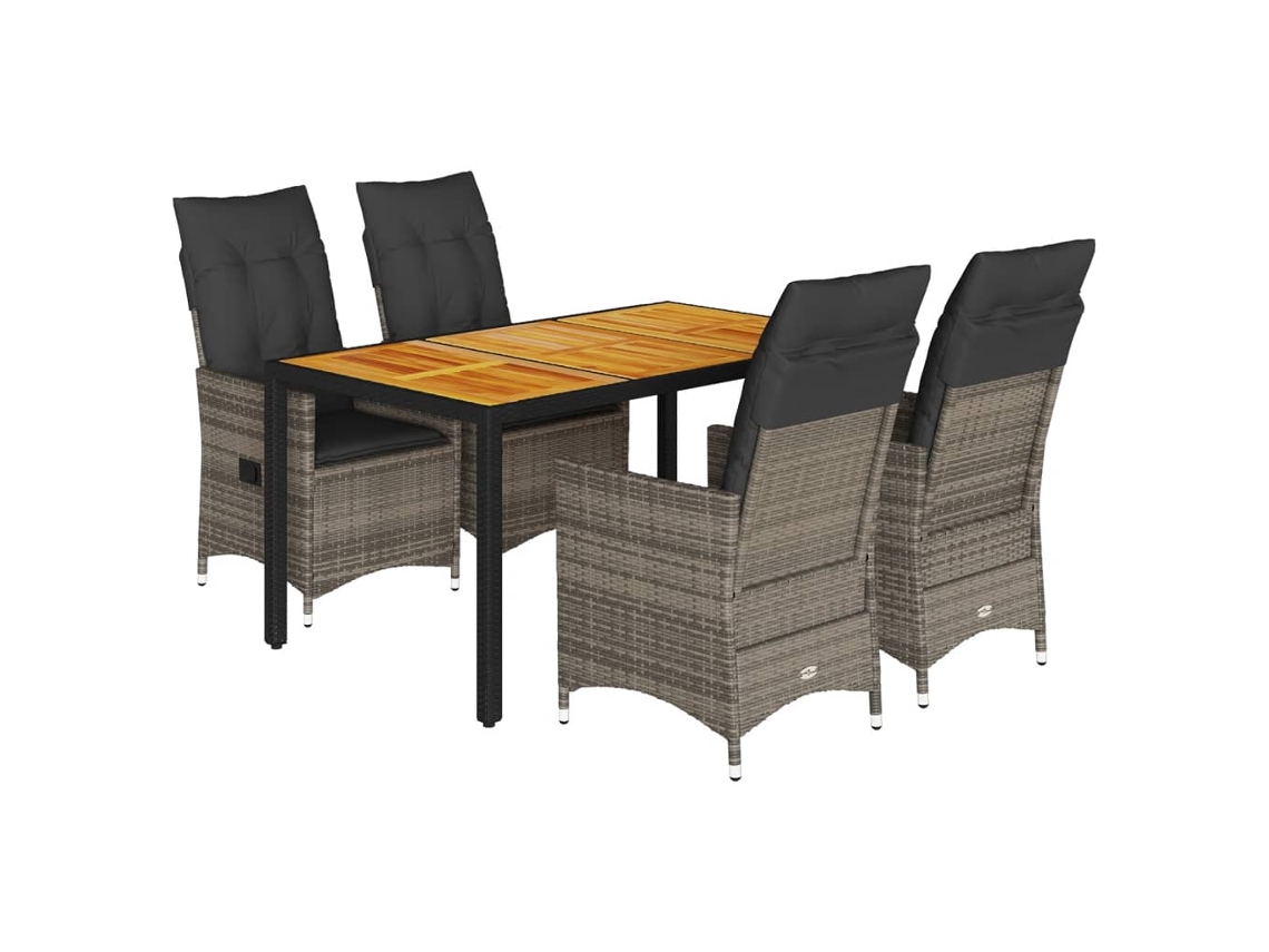 Garden Dining Set, Garden Dining Sets Vidaxl Cinzeto Rattan / Vime (150 X 90 X 75 Cm)