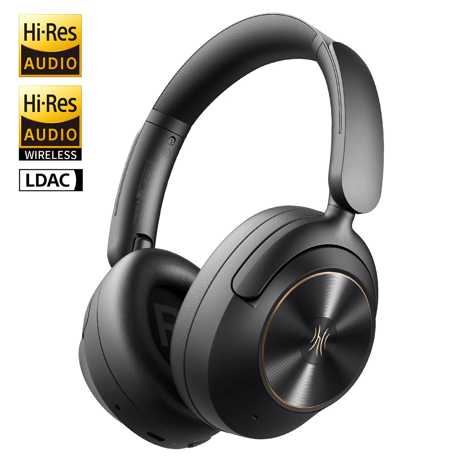 (preto) Fones De Ouvido Sem Fio Bluetooth 6.0 Com Cancelamento De Ruído Ativo Híbrido E Microfone.