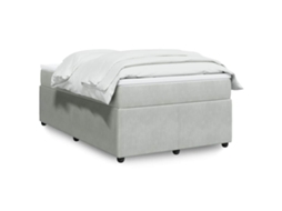 Vidaxl Cama Boxspring Com Colchão 120x190 Cm Veludo Cinzento-claro
