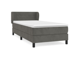 Cama com Molas/colchão 100x200 Cm Veludo Cinza escuro MAISON EXCLUSIVE