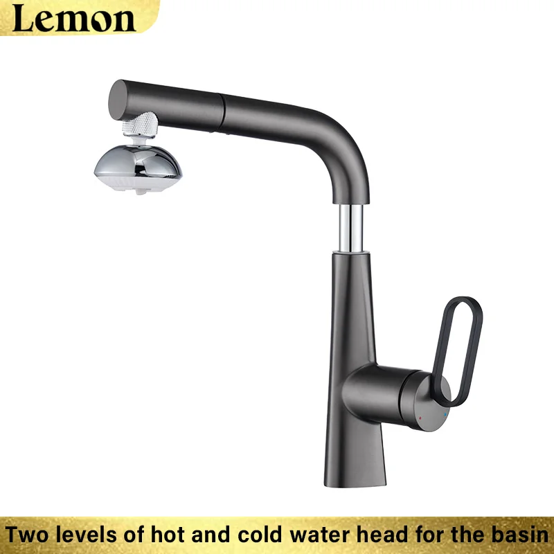 (cinza Chumbo G1/2) Misturador Monocomando Para Bancada Com Água Quente E Fria, Design Serrilhado Giratório