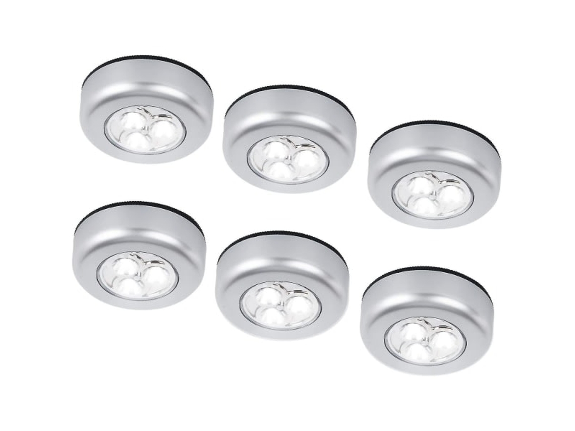 Luminária Led Para Armário, 6 Unidades, Toque, Alimentação Por Bateria, Para Guarda-roupa, Cozinha, Corredor, Escadas Ou Móveis