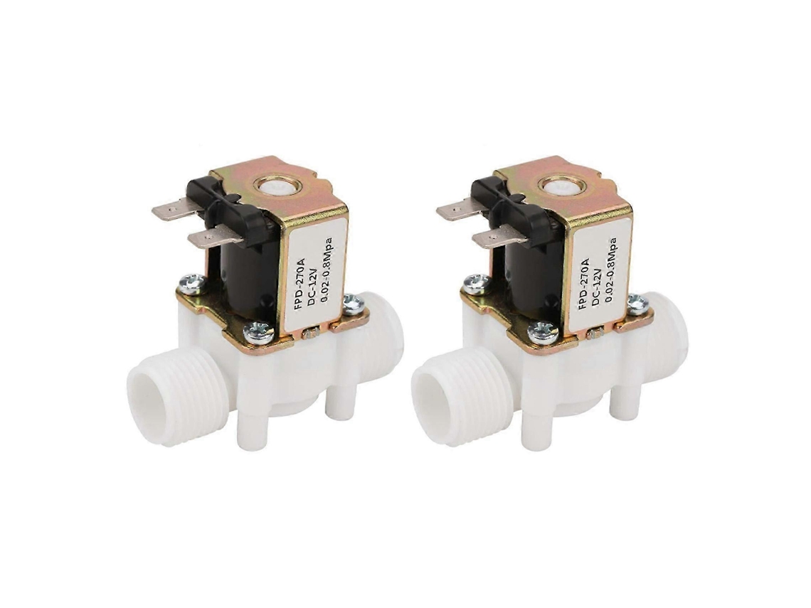 2x Válvula Solenoide Água 12v Normalmente Fechada G1/2 Poliuretano Compatível Com Água