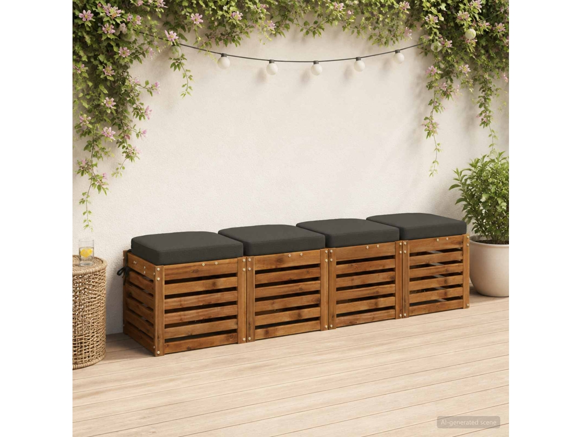 Vidaxl Conjunto De Almofadas Para Assento De 4 Peças Soest 4 Pcs