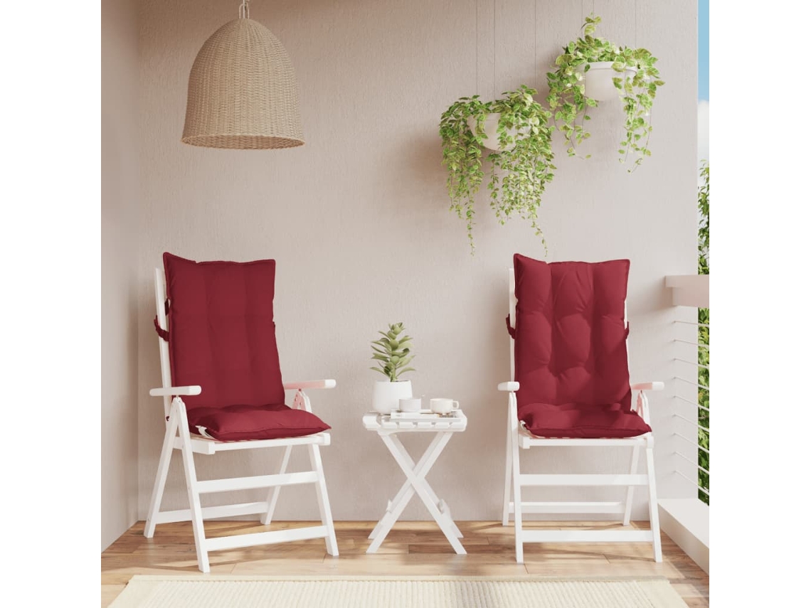 Almofadões P/ Cadeira Encosto Alto 2 Pcs Oxford Vermelho Tinto Dkd Home Decor