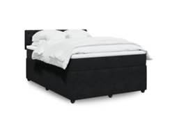 Vidaxl Cama Com Molas/colchão 140x200 Cm Veludo Preto