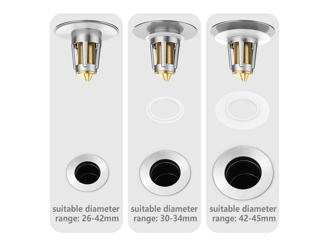 Bonde Pop Up Universal 28 45mm Para Lavatório,aço Inoxidável Com Filtro Anti Entupimento,ideal Para Cozinhas E Casas De Banho Btforus