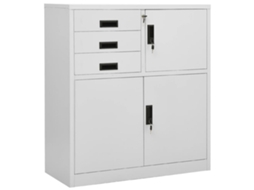 Vidaxl Armário De Escritório 90x40x102 Cm Aço Cinzento-claro