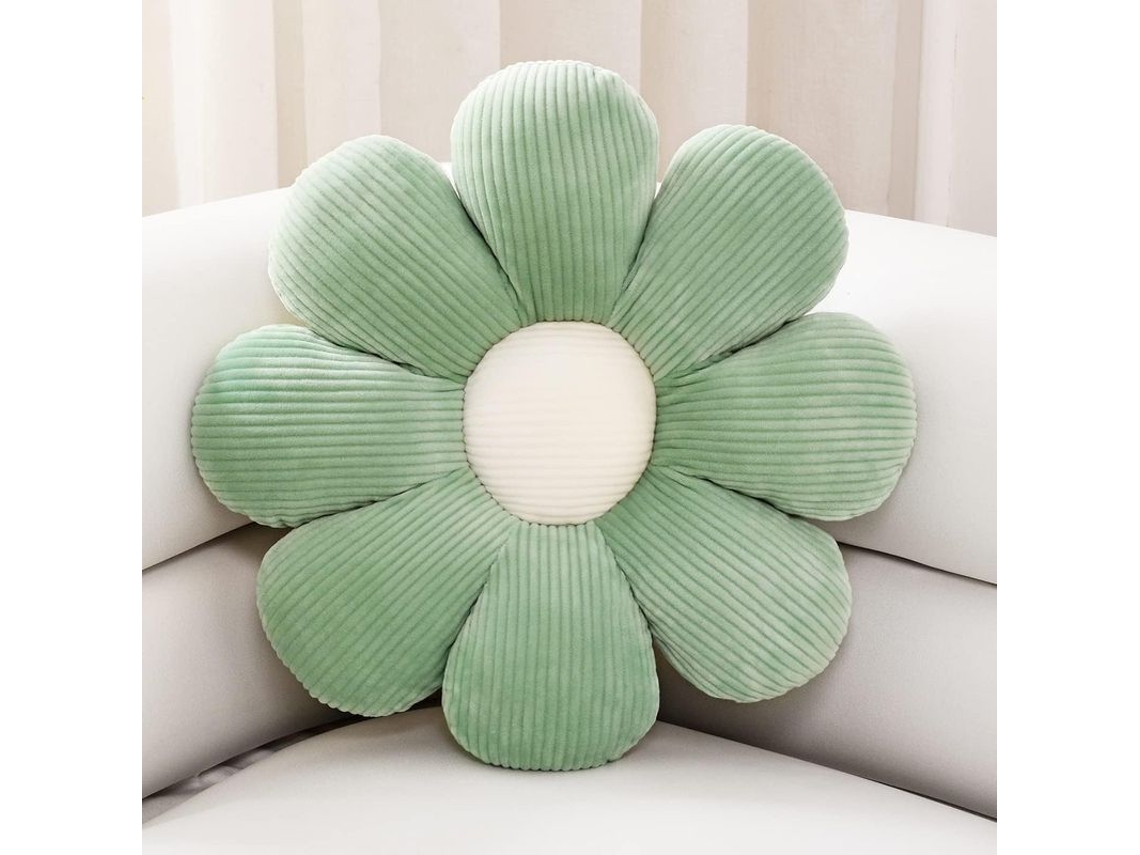 Travesseiro Floral, Almofada Decorativa De Lona Plush Para Sala, Sofá, Cadeira E Quarto (verde)