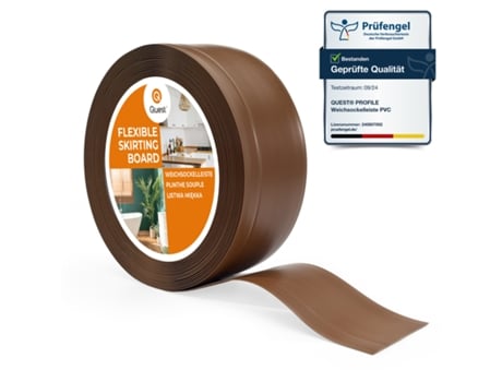 Rodapé Em Pvc 70x20mm, 5m, Flexível, Rodapé Macio, Rodapé, Castanho Quest
