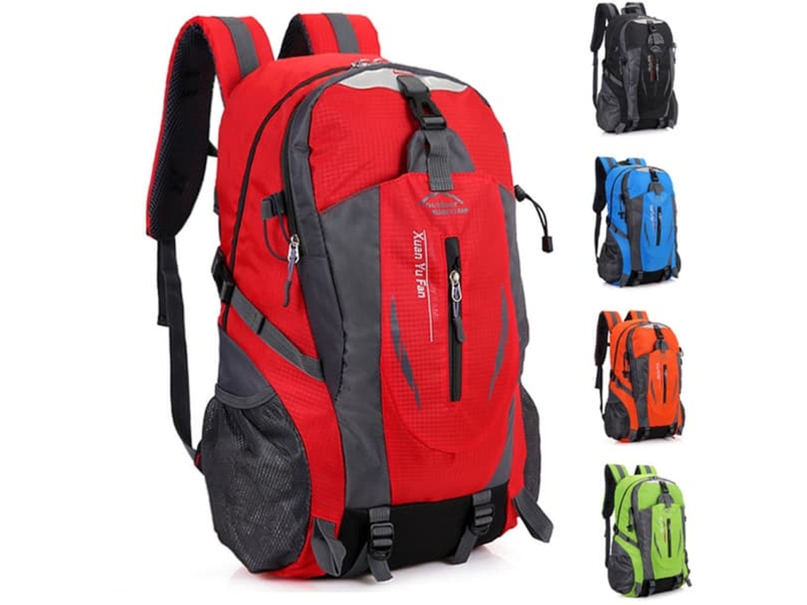 Mochila Grande Impermeável De 40 Litros Para Camping, Trilhas E Viagens Ao Ar Livre, Vermelha