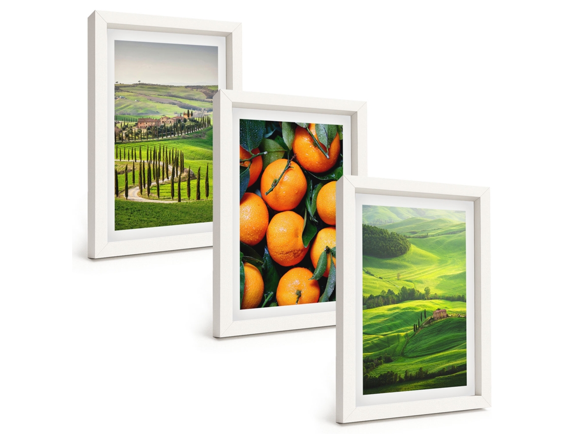 Composição De Quadros Paisagem Rural, Itália, Laranjas Espelharte (3 Peças 20x30 Cm)