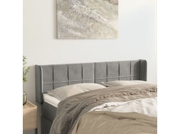 Vidaxl Cabeceira De Cama C/ Abas Veludo147x16x78/88 Cm Cinzento-claro