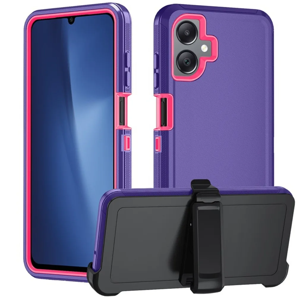 (cáqui, Galaxy A03s) Capa Para Celular Samsung Em Material Híbrido Resistente A Impactos Com Tripla Camada E Clipe.