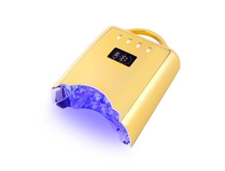 Luz de Cura de Unha Recarregável 78W com Temporizador de Exibição de Tempo de 4 Lcd Sensor Automático Amarelo IKIKSO