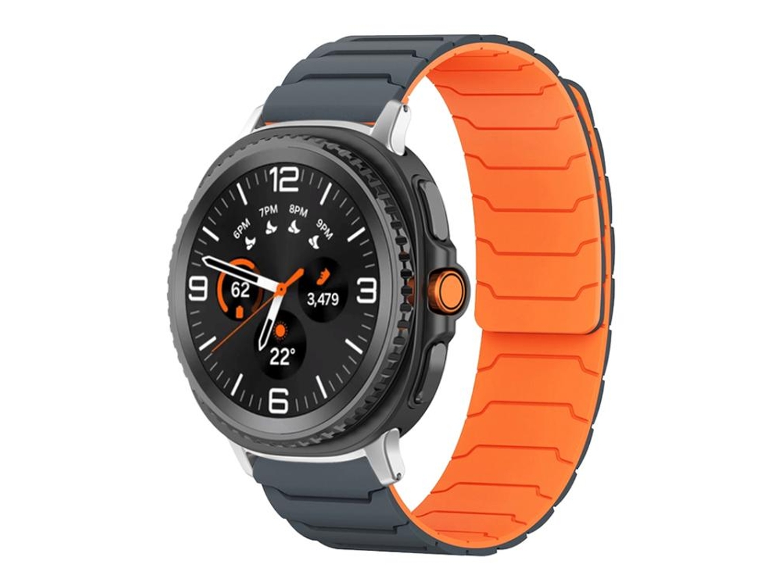 Bracelete para Samsung Galaxy Watch 8 / 8 Classic XIAOMOYU em silicone magnético cinza e laranja