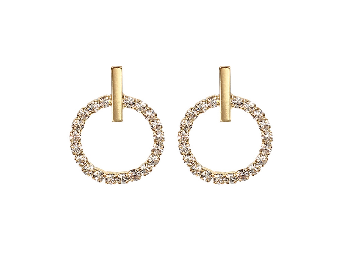 Brincos Elegantes Com Strass Brilhantes